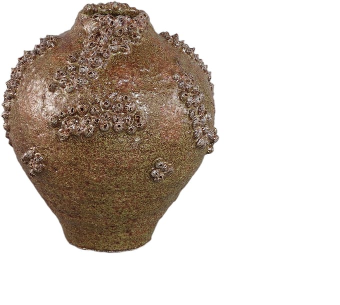 PTMD Deisy Green Ceramic Jar Shaped Vase Rough Coral S