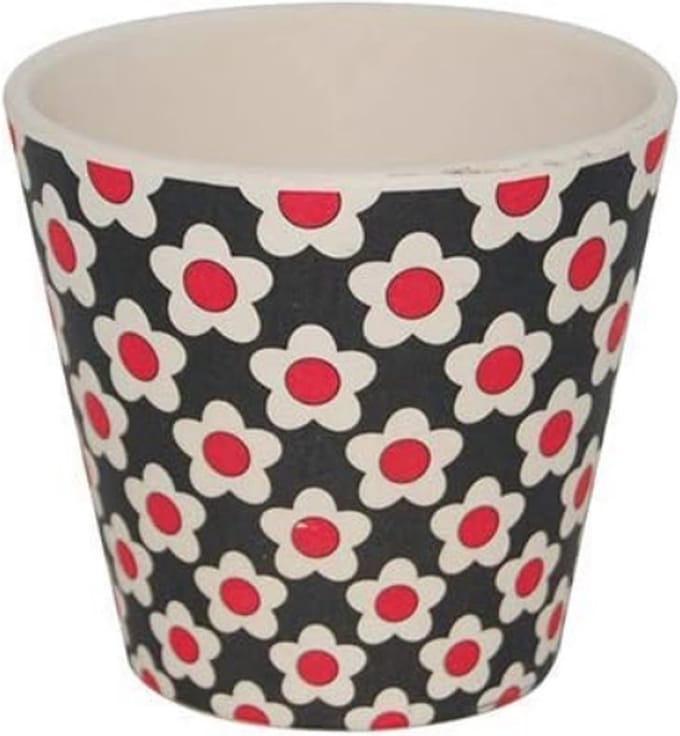 Quy Cup - 90ml Ecological Espresso Reisbeker - “Daisy Black” 7x7x7cm