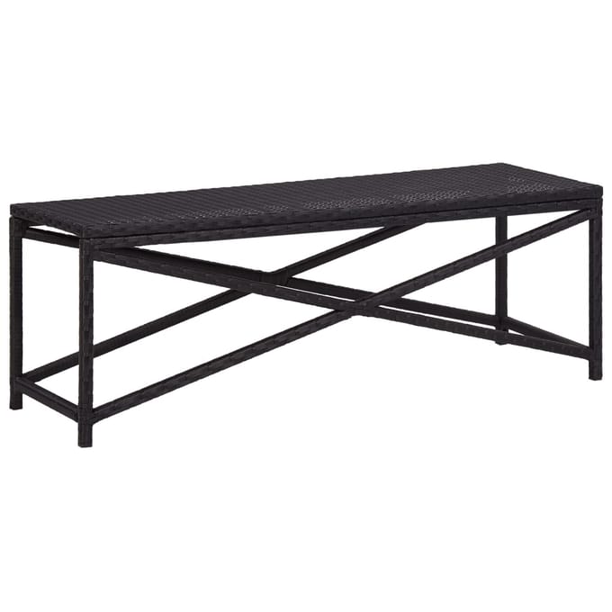 vidaXL - Tuinbank - 120 - cm - poly - rattan - zwart