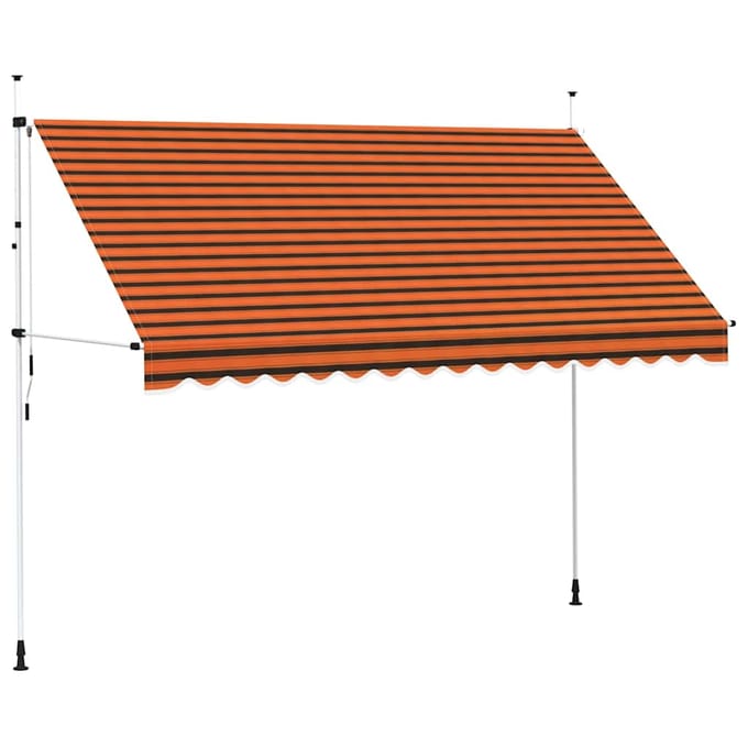 vidaXL - Luifel - handmatig - uittrekbaar - 350 - cm - oranje - en - bruin