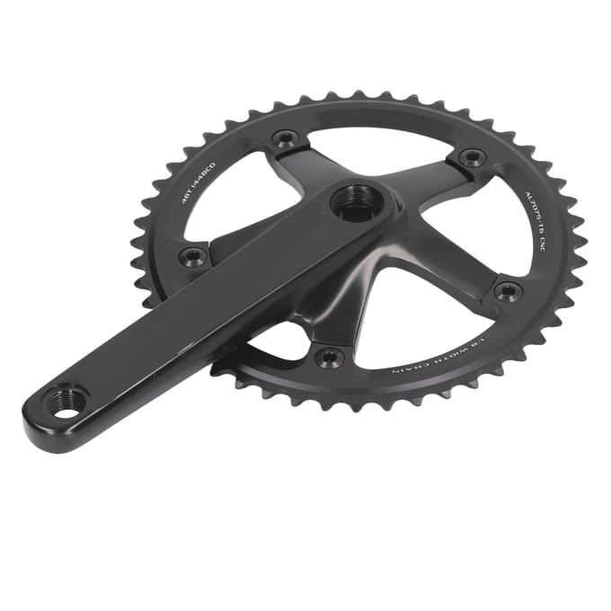 Aluminiumlegering 144 BCD 48T Single Speed Crankstel Fiets Crankarm Fiets Crankarm Set Zwart black