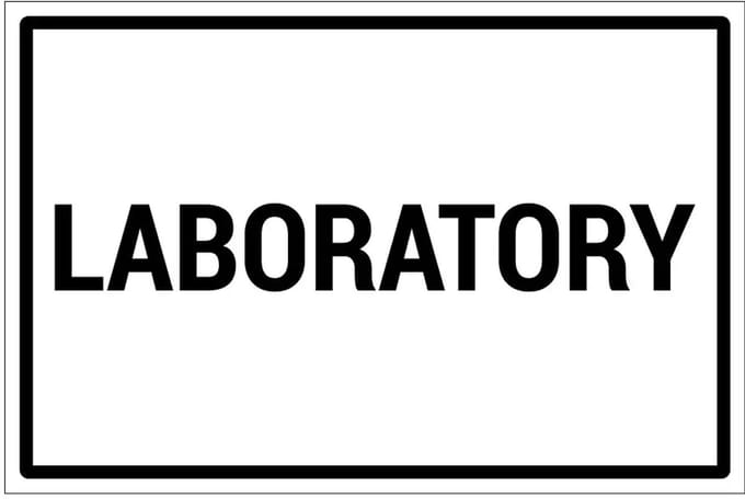 Laboratory bord | gecoat dibond materiaal | 30 x 20 cm