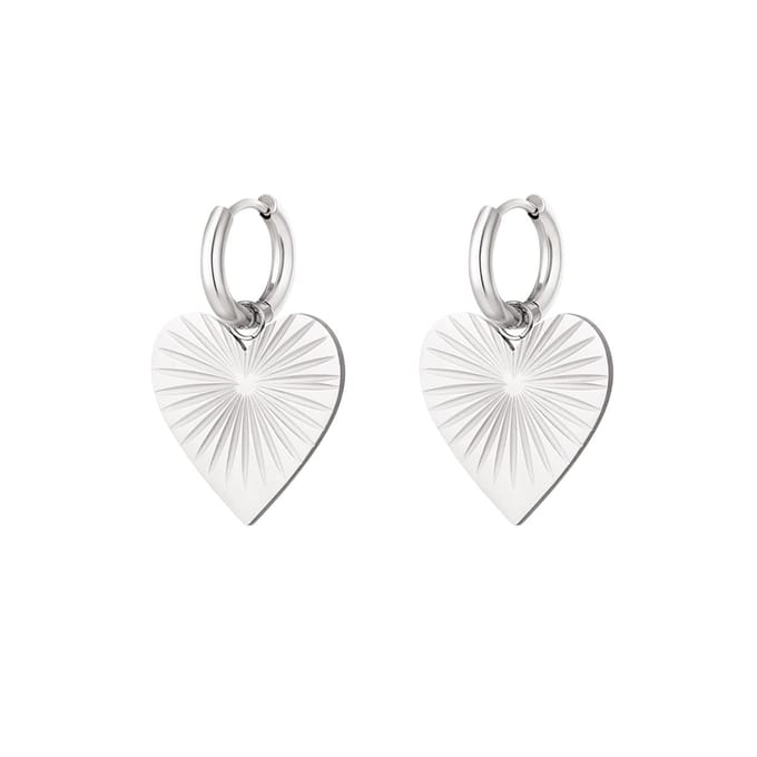 Bijoutheek Oorhangers Stralend Hart Zilver