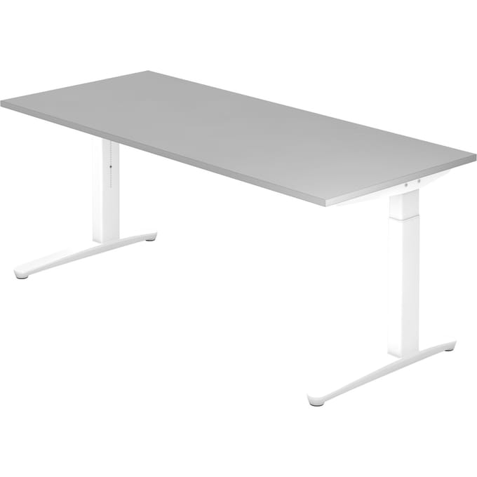 Bureau in hoogte verstelbaar (handmatig) Alicante 180 cm onderstel wit slede w