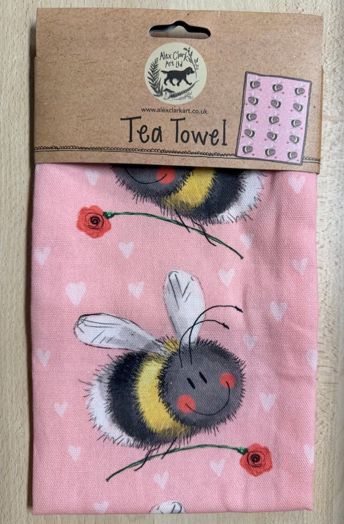 Alex Clark Theedoek Bee and Flower ~ Bij en Bloemen