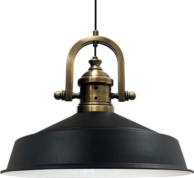 Bamyum Hanglamp Industrieel Metaal, Zwart Vintage Lamp