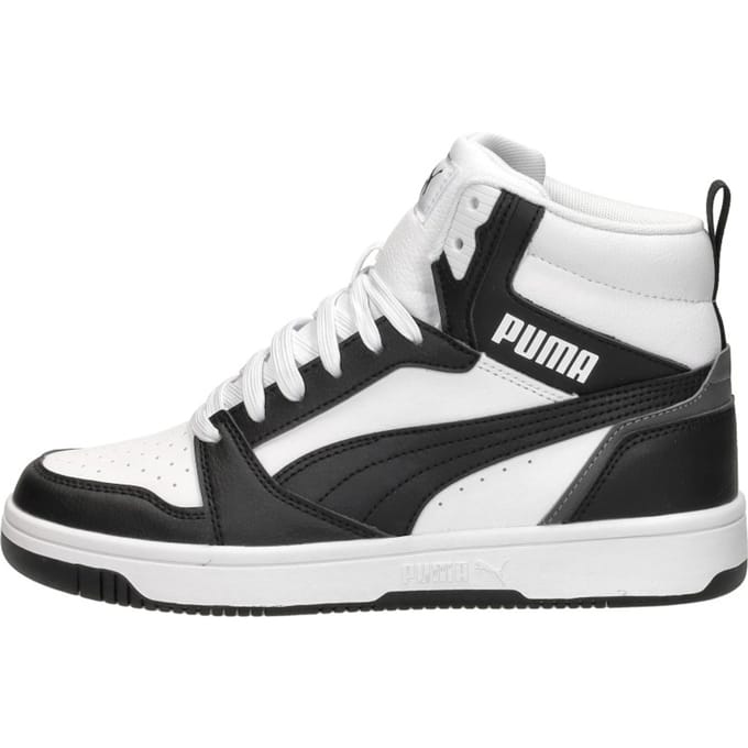PUMA Puma Rebound V6 Mid Jr Unisex Sneakers - PUMA White-PUMA Black-Shadow Gray