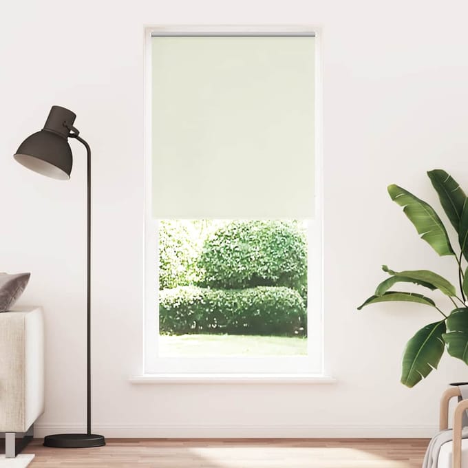 vidaXL - Rolgordijn - verduisterend - 84,4x230 - cm - gebroken - wit