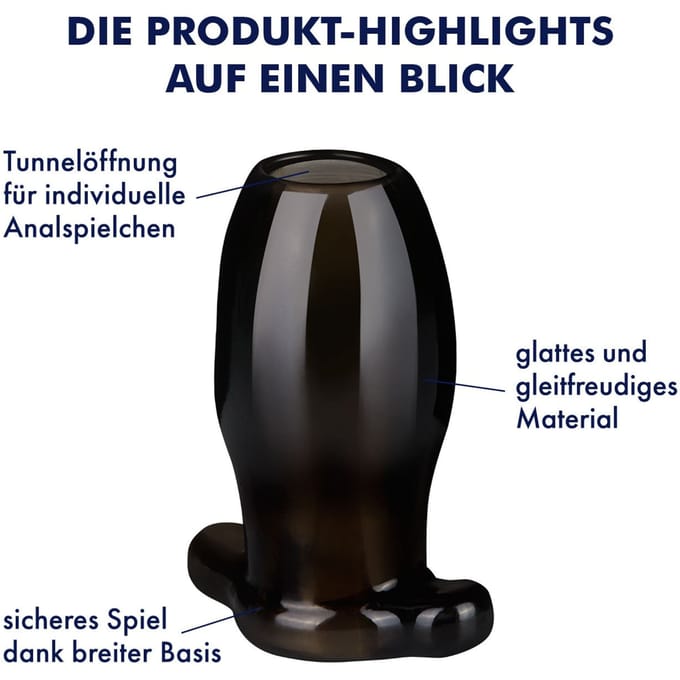 Verleidelijke anaalplug met tunnel, 9,8 cm