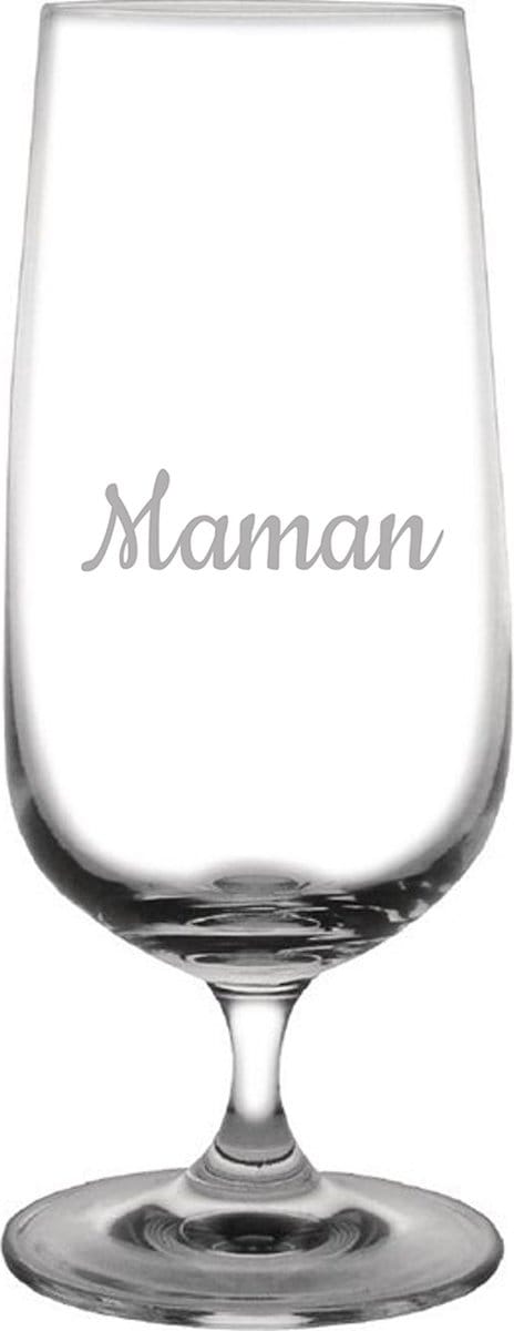 Bierglas op voet gegraveerd - 41cl - Maman