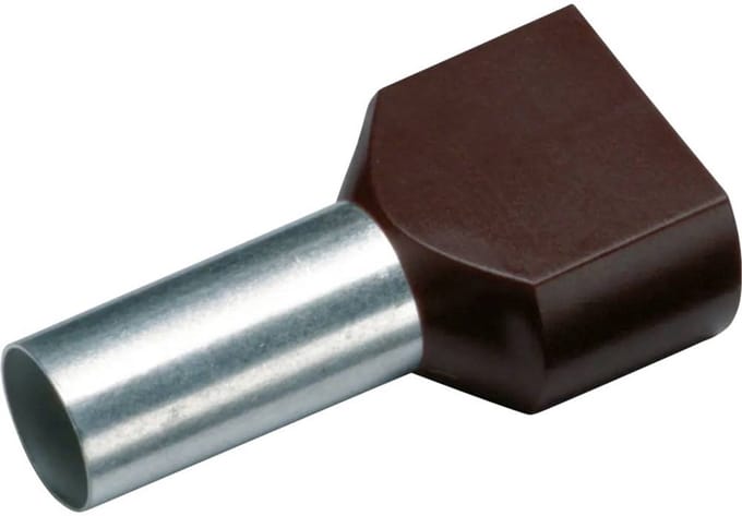Cimco 187722 Dubbele adereindhulzen 1.5 mm² Deels geïsoleerd Zwart 100 stuk(s)