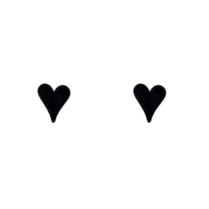 Go Dutch Label Oorknoppen Velvet Heart Black