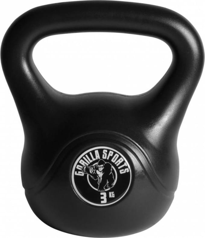 Gorilla Sports Kettlebell - Kunststof - Trainingsgewicht - 3 kg