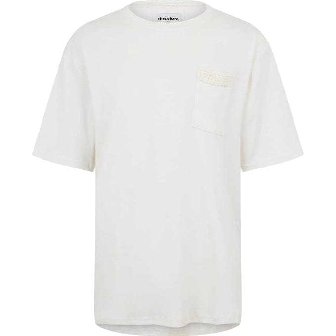 Threadbare Heren Dunedin Textured Knit Regular T-shirt (Ecru)