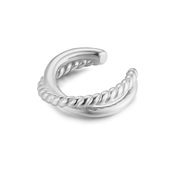 Twice As Nice Clip in zilver met gedraaide elementen Zilverkleurig 00