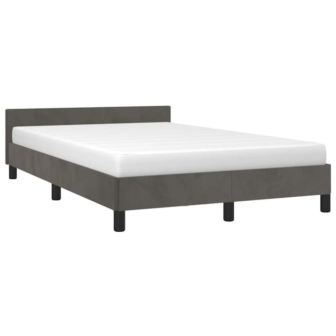 vidaXL - Bedframe - zonder - matras - 120x200 - cm - fluweel - donkergrijs