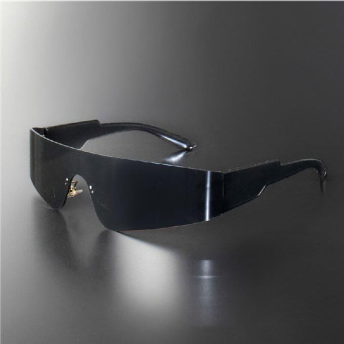 Platte Bovenkant Schild Mode Punk Zonnebril Vrouwen Y2K Zonnebril Mannen Spiegel Eendelig Bril 2000S 90S Bril gray