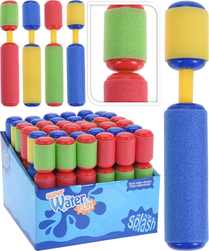 2x Waterpistool/waterpistolen van foam 15 cm