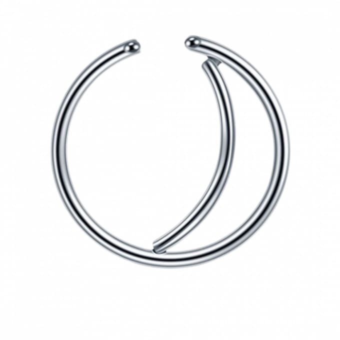 Fake neus ring zilverkleur 10 mm - Charme Bijoux