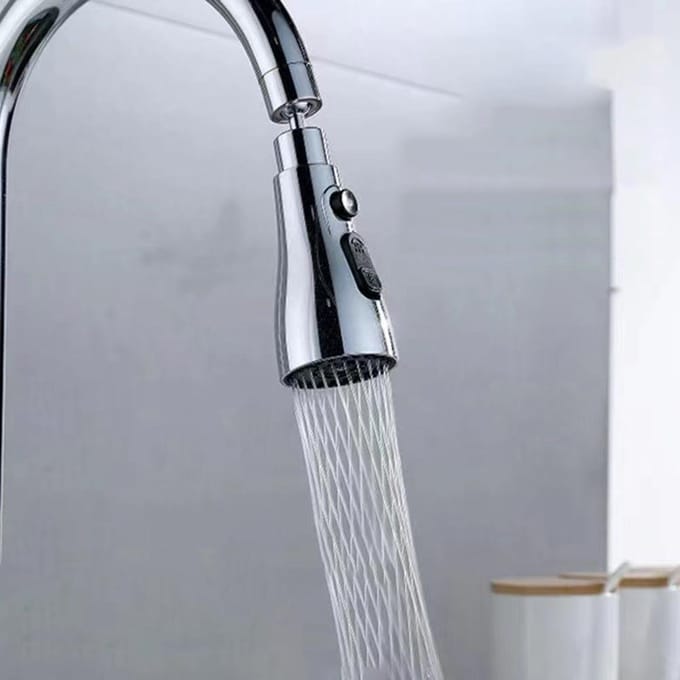 Rallonge de robinet de cuisine, réglage à trois modes, buse de robinet de cuisine domestique rotative à 360 ° noir