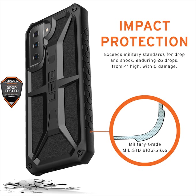 UAG Monarch Backcover voor de Samsung Galaxy S21 Plus - Zwart