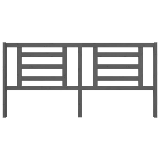 vidaXL - Hoofdbord - 206x4x100 - cm - massief - grenenhout - grijs