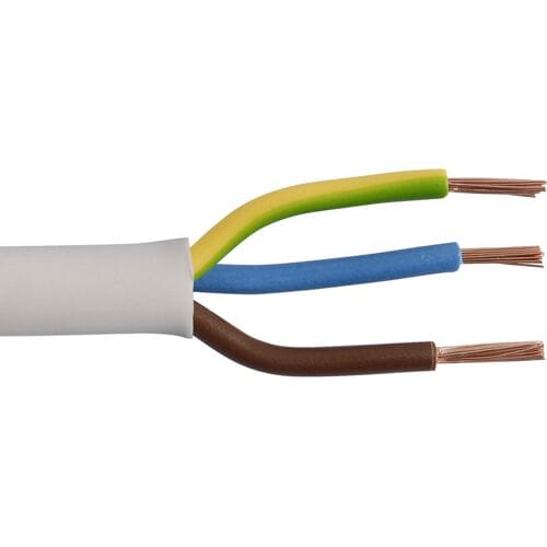 Huishoudsnoer - VMVS - belastbaar tot 1200W - 3 x 0.75 mmÂ² - 20 m - wit