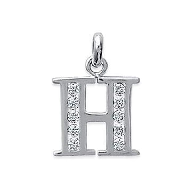 Blinx Jewels Zilveren Hanger Letter H Steentjes