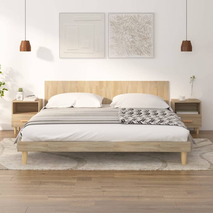 vidaXL - Nachtkastjes - 2 - st - 40x35x47 - cm - sonoma - eikenkleurig
