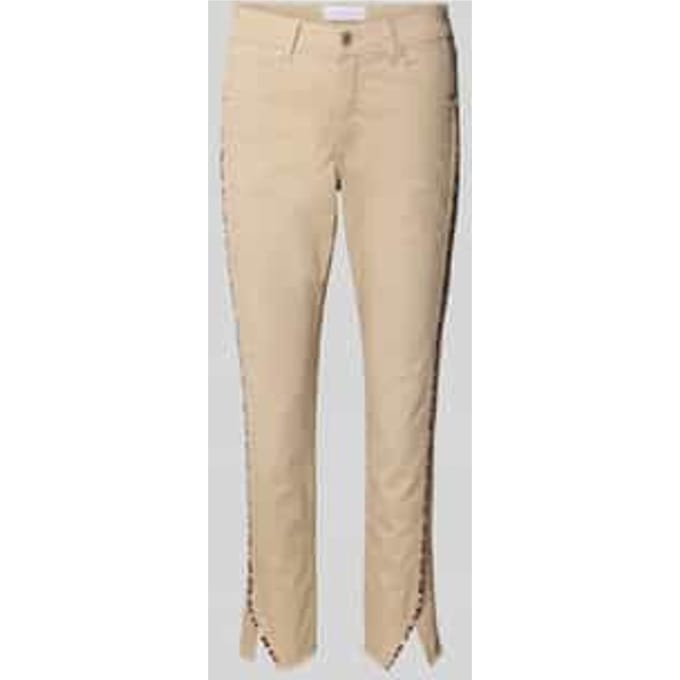 Slim fit broek met contrastpaspels, model 'Ornella'