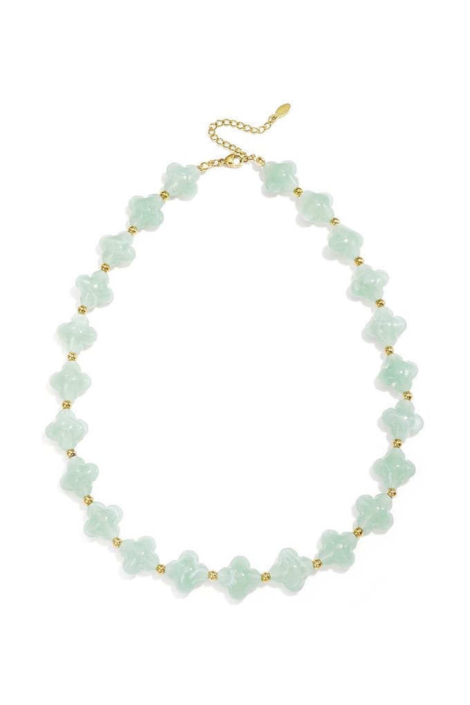 Lichtgroen Clover ketting