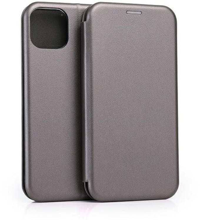 Beline Serie - Hoesje Met Klap voor iPhone 15 Plus - Staal - Magnetische Sluiting