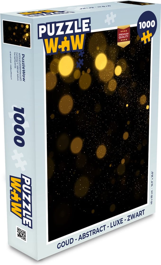 Puzzel Goud - Abstract - Luxe - Zwart - Legpuzzel - Puzzel 1000 stukjes volwassenen