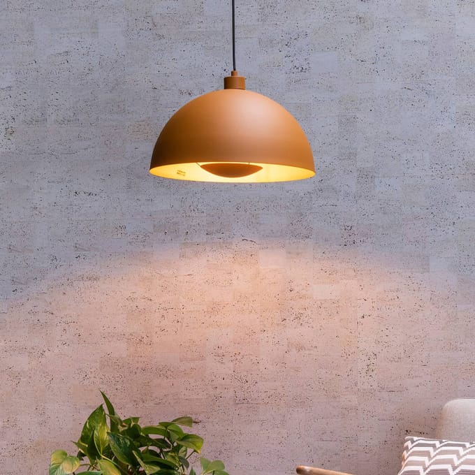 Lucide SIEMON - Hanglamp - Ø 40 cm - 1xE27 - Okergeel