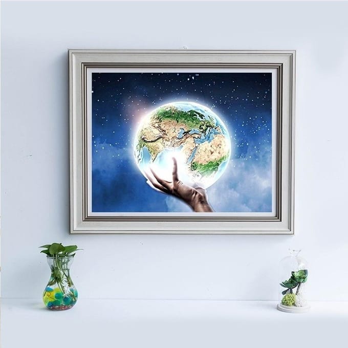 Peinture diamant thème étoile, broderie 5D, paysage, point de croix, couture complète 20X30CM gray