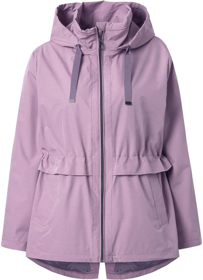 Ulla Popken - Dames - HYPRAR functionele jas A-lijn waterafstotend capuchon - Lila-mauve - Maat 46+