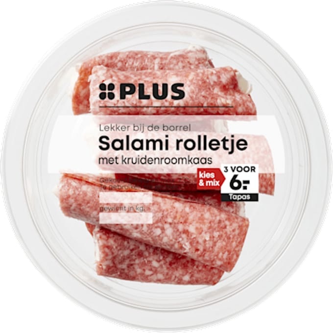 Salami rolletje met kruidenroomkaas