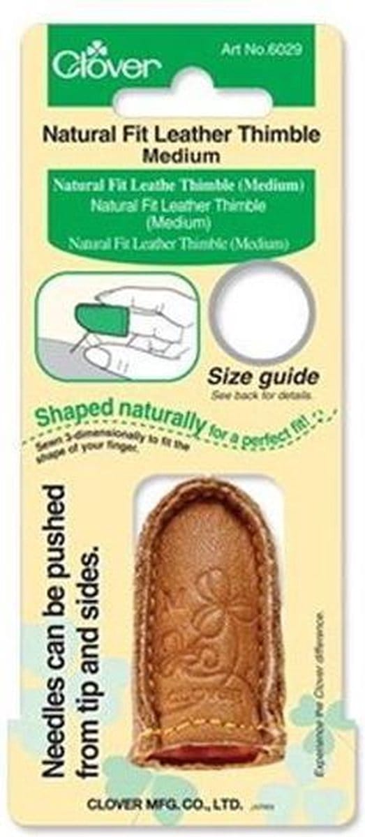 Clover leren vingerhoed medium - 16mm (5/8")