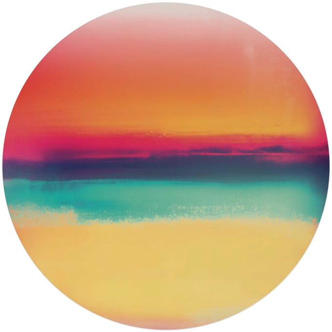 Glasschilderij Zonsondergang - Ø 70 - Glas - REINDERS