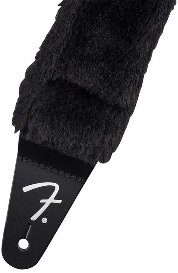Fender Poodle Plush Strap, Black - Gitaarband - zwart