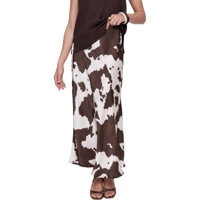 Geisha Rok Maxi Rok Cowprint 66029 70 Off-white/brown Dames Maat - S