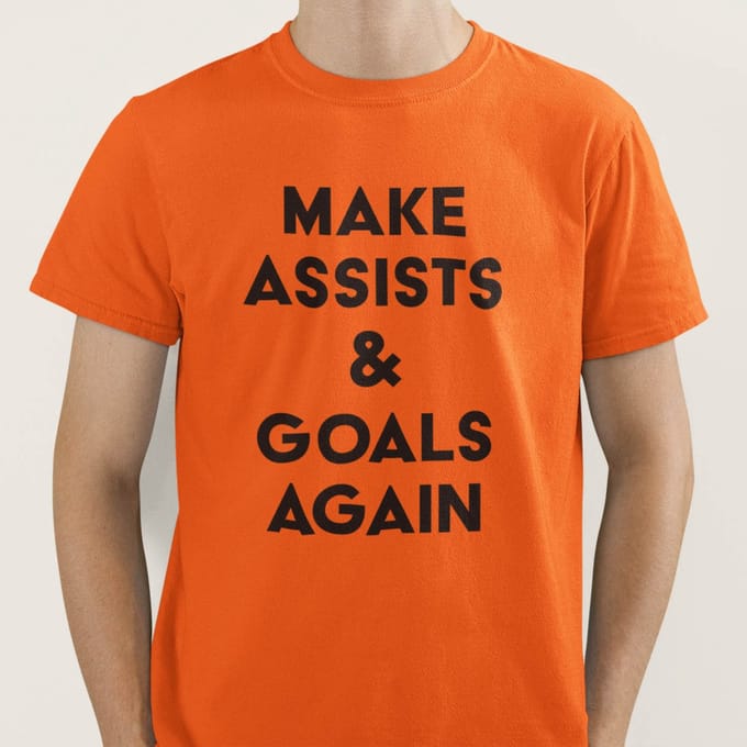 Oranje WK-EK T-shirt Make Assists & Goals Again S