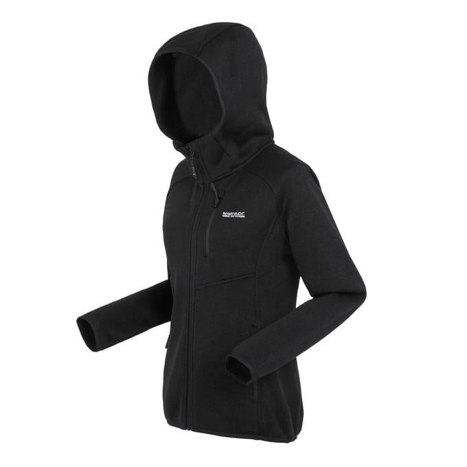 Regatta Dames/Dames Newhill Marl Fleecejas met capuchon (Zwart)