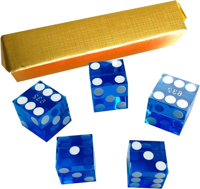 Precisie Dobbelstenen - Casino Dobbelstenen - Spel en Kans - Geserialiseerd per set - 19mm - Blauw
