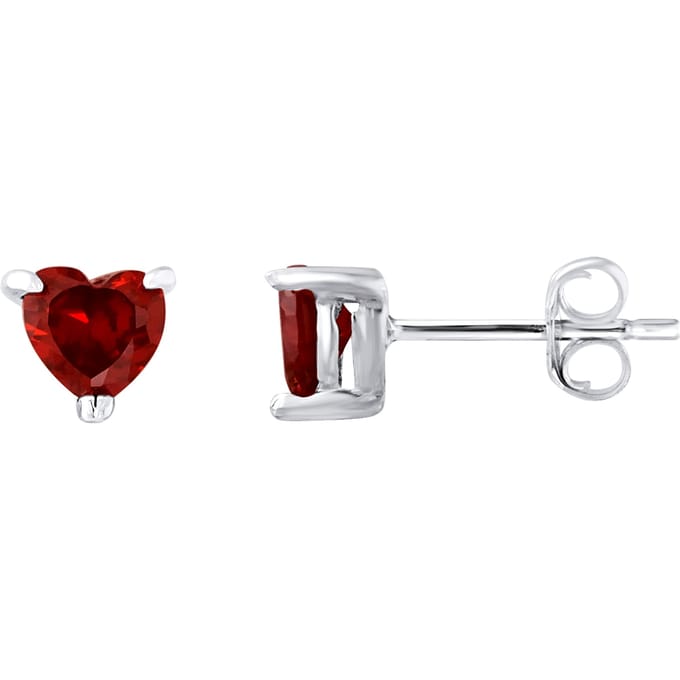 Oorbellen Hartoxiden Zirkonium Rood Zilver 925 - Burling Passion