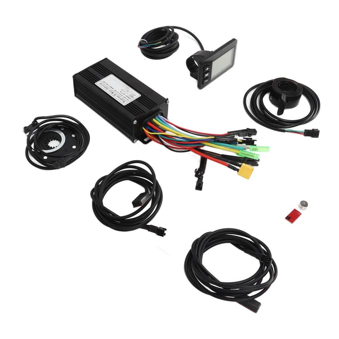 Elektrische fiets ombouwset 26A 3-modus sinusgolfcontroller GD01 paneel met 130X duimgashendel en uitschakelsensor voor black