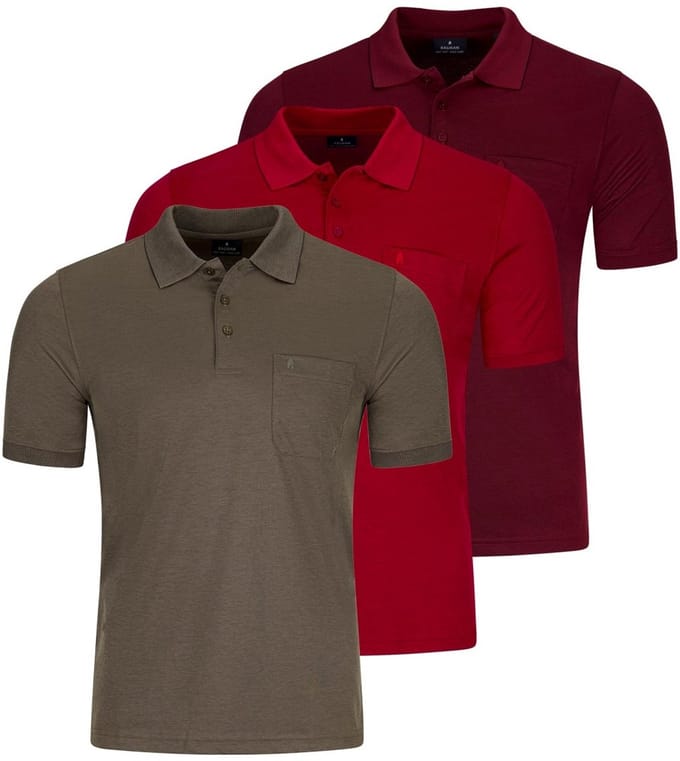 RAGMAN Heren poloshirt 3 pack Basic
