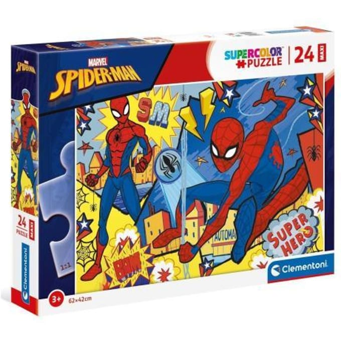 Clementoni - Puzzel - 24 Stukjes - Marvel Spiderman Maxi - Puzzel Voor Kinderen