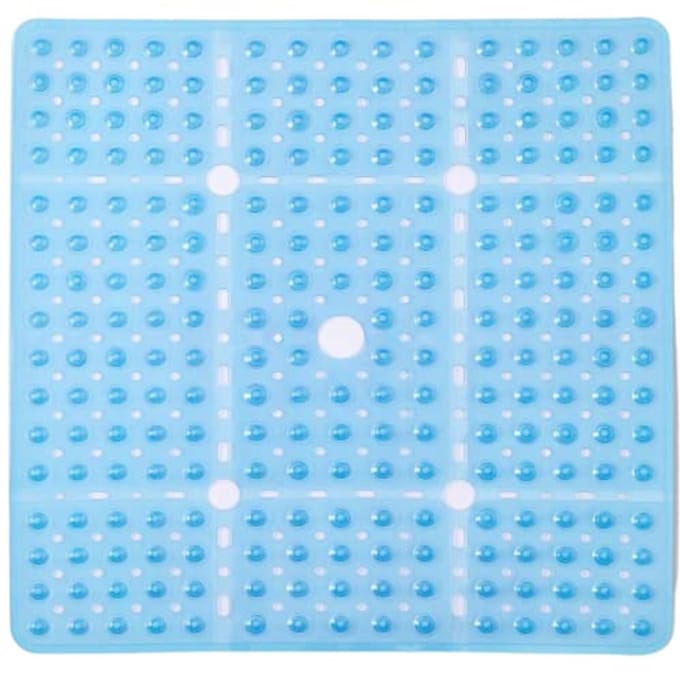 Antislip Douchemat - Blauwe Badmat voor Kleinen en Ouderen - 27x27 cm