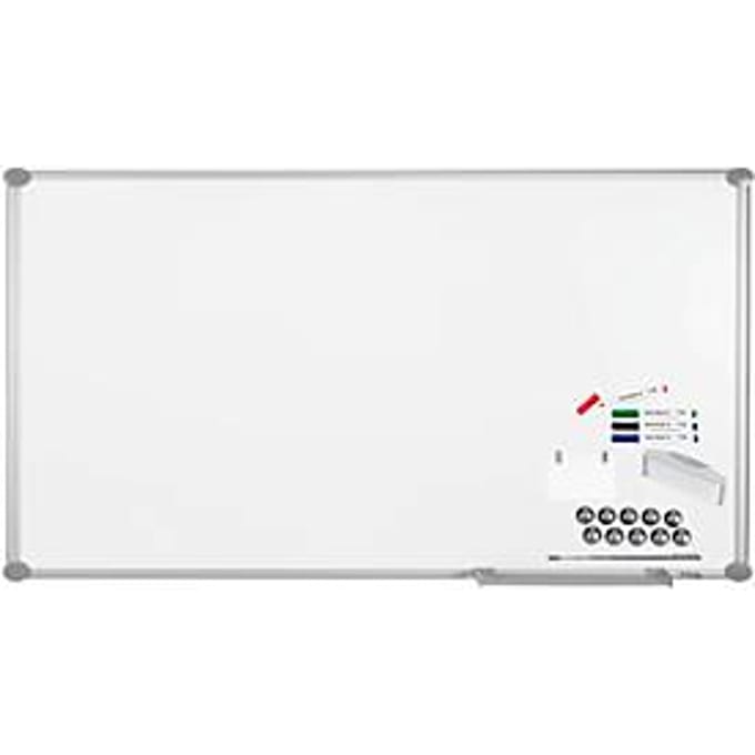 MAUL whiteboard Premium 2000 SET, zilver, met kunststof coating, 900 x 1800 mm